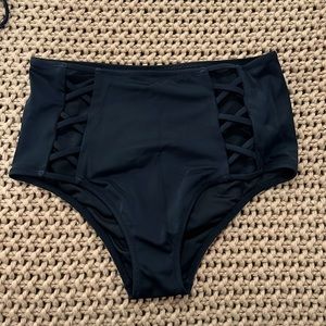 High rise bikini bottom